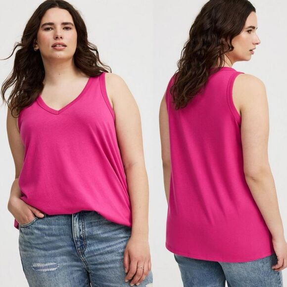 Torrid Orange Girlfriend Signature Jersey V-Neck Tank 2X - Picture 2 of 6